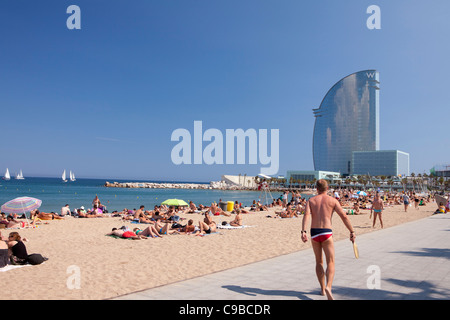 Hotel W auch bekannt als Hotel Vela, Barcelona, Spanien Stockfoto