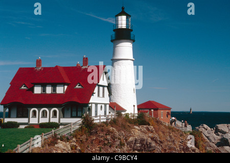 Cape Elizabeth, Portland Head Leuchtturm, Maine Stockfoto