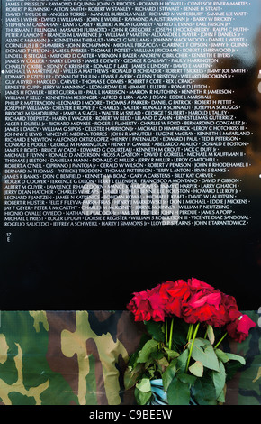 Ein Teil der "Die bewegliche Wand", eine Replik des Washington, DC Vietnam Veterans Memorial Stockfoto