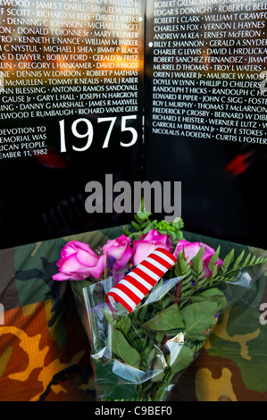 Ein Teil der "Die bewegliche Wand", eine Replik des Washington, DC Vietnam Veterans Memorial Stockfoto