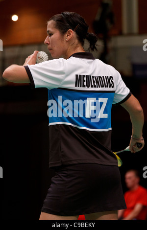 Badminton-Spieler Judith Meulendijks aus den Niederlanden Stockfoto