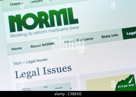 Nationale Organisation für Reform des Marihuana Gesetze (NORML) website Stockfoto