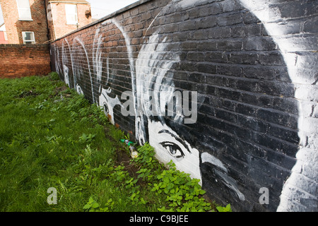 Die Liverpool Wandbild gewinnen  am Fluss Group Wall Gemälde von den Beatles, Seaforth, Merseyside, UK Stockfoto