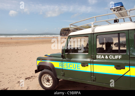 ein Meer Rettungsfahrzeug griffbereit am Strand Stockfoto