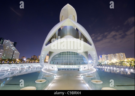 Santiago Calatrava Palau de Les Arts Reina Sofia in Valencia, Spanien. Stockfoto