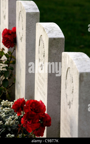 Kanadische militärische Gräbern ca. 1919 auf einem Friedhof im Norden von Wales. Stockfoto