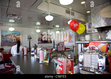 Johnny Rockets Diner in Laguna Beach - CA Stockfoto