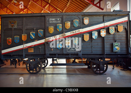 Die 1949 Merci Zug Boxcar, Bundesstaat Maryland aus Frankreich gegeben. Stockfoto