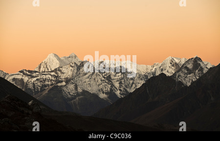 Oktober 2009-Everest-Region - auf dem Weg Dengboche, Chukung Tal im Rückblick Stockfoto