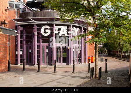 The G-A-Y Bar, Canal Street, Manchester, England, Großbritannien. Die Canal Street ist das „Gay Village“ von Manchester. Stockfoto