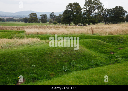 Bleibt der ersten Weltkrieg Graben Trainingssystem auf dem Gelände der Bodelwyddan Burg, Denbighshire, Wales Stockfoto