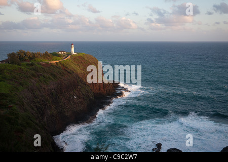 Der Leuchtturm ist eine Sehenswürdigkeit in Kauai, Hawaii. Stockfoto