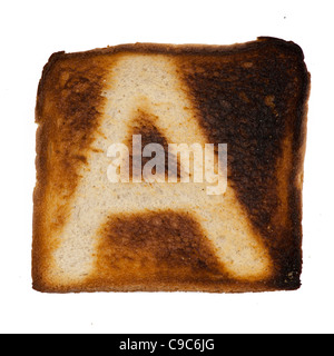 Alphabet Buchstaben Toast zum Frühstück mit Toast buchstabieren lernen! Stockfoto