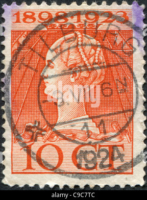 Niederlande - ca. 1923: Eine Briefmarke gedruckt in den Niederlanden zeigt Wilhelmina der Niederlande, ca. 1923 Stockfoto
