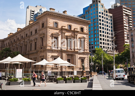 Treasury-Altbau auf Spring street Collins Street in Melbourne Australien. am Rande der Stadt CBD Stockfoto