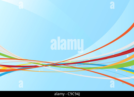 Abbildung der abstrakten Hintergrund gemacht von bunten gekrümmten Linien Stockfoto