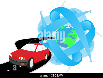 Mit dem Auto anreisen Stockfoto