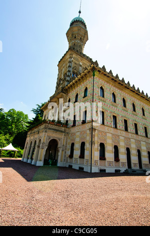 Hotel Villa Crespi, alte, charmante Dorf mit Kloster auf der Insel San Giulio, Orta San Giulio, italienische Seen, Italien Stockfoto