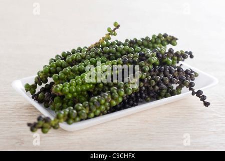 Frische grüne Pfefferkörner Stockfoto