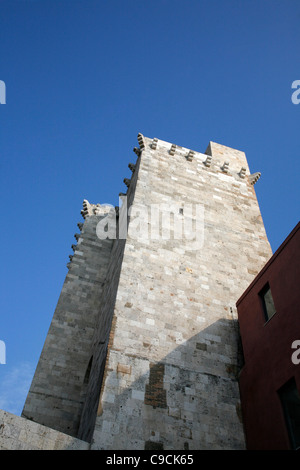 Torre di San Pancrazio im Castello, Cagliari, Sardinien, Italien. Stockfoto