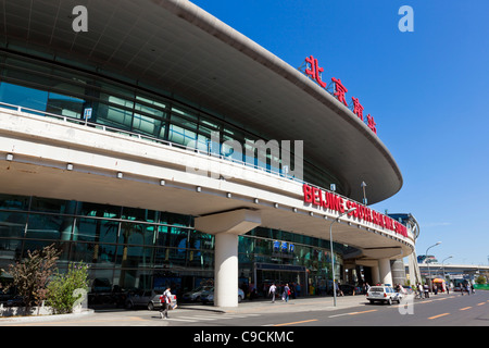 Außenseite der Südbahnhof Beijing, Peking, VR China, Volksrepublik China, Asien Stockfoto