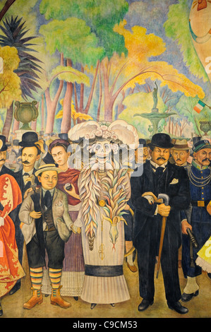 Mexico, Distrito Federal, Mexiko-Stadt, träumen von einem Sonntagnachmittag in der Alameda von Diego Rivera im Museo Mural Diego Fluss Stockfoto