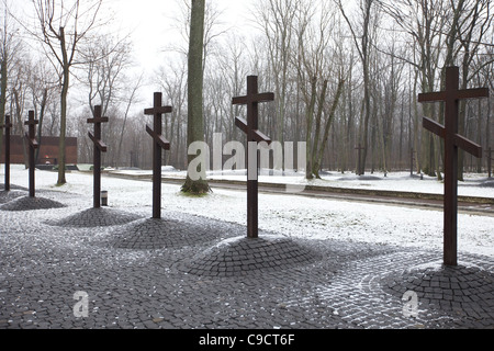 Gedenkstätte für die Opfer der Massaker von Katyn, Charkiw, Ukraine Stockfoto