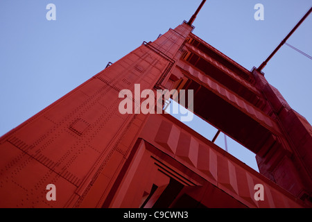 Blick auf die Golden Gate Bridge, North Tower, San Francisco Bay, Kalifornien, USA Stockfoto