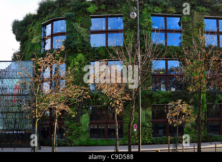 Die grüne Wand Musee du Quai Branly im Herbst, Paris. Stockfoto