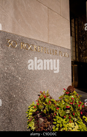 Haupteingang Comcast Building, 30 Rockefeller Center, NYC Stockfoto