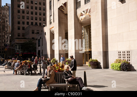 Haupteingang, 30 Rockefeller Center, New York Stockfoto