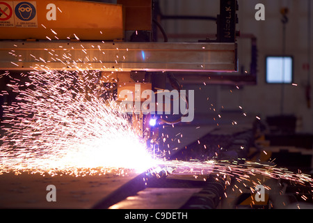 Laser-Ausschnitt-Maschine Stockfoto