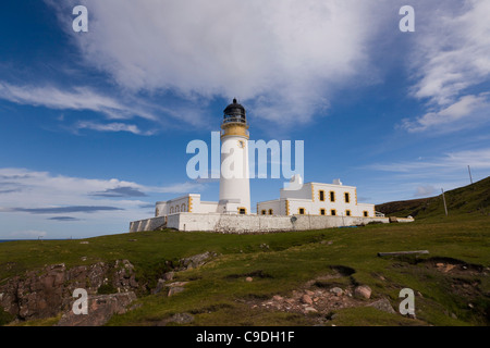 Rua Reidh oder Rubha Reidh Lighthouse Melvaig Gairloch Ross-Shire Schottland Leuchtturm und Hilfs-Gebäude Stockfoto