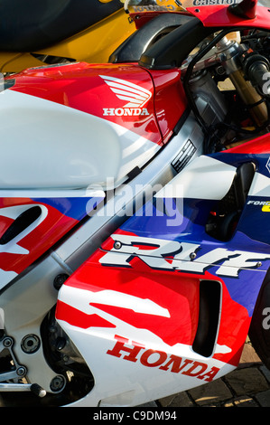 Nahaufnahme von einem Honda-Motorrad Stockfoto