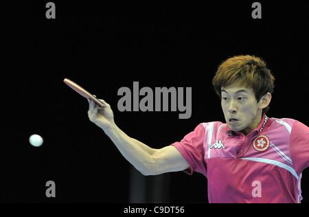 ExCel, LONDON, UK, Donnerstag, 24. November 2011. Wong Chun Ting (Hong Kong). ITTF Pro Tour Grand Finals. Tischtennis. London bereitet sich auf 2012 Stockfoto