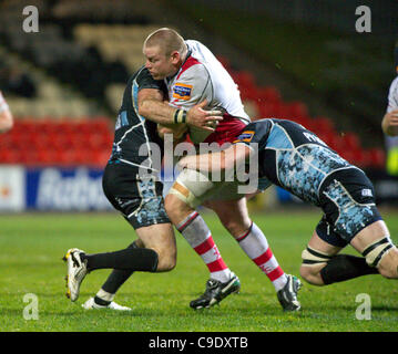 25.11.2011 RaboDirect PRO12 Rugby Union vom Firhill Stadium, Glasgow, Schottland. Glasgow Warriors V Ulster. Tom Gericht nimmt den Ball in der Bewältigung Stockfoto