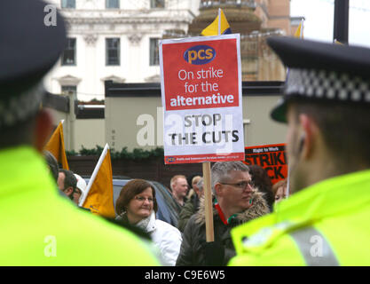 30.11.11 Aktionstag Glasgow.  Gewerkschaften des öffentlichen Dienstes protestieren gegen Rentenreform. Stockfoto