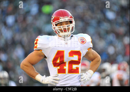 11. Dezember 2011 - East Rutherford, New Jersey, USA - Kansas City Chiefs defensive zurück Sabby Piscitelli (42) in nationale Fußball-Liga-Aktion bei Met Life-Stadion in East Rutherford New Jersey New York Niederlagen Kansas City 37 bis 10 (Credit-Bild: © Brooks Von Arx/Southcreek/ZUMAPRESS.com) Stockfoto