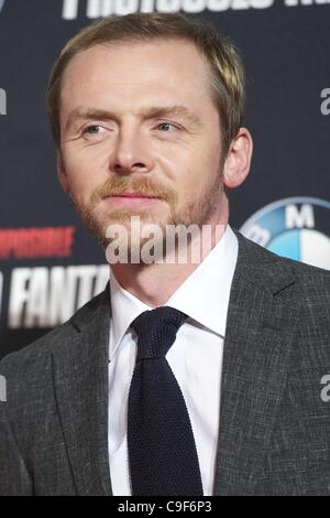 12. Dezember 2011 - Madrid, Spanien - Simon Pegg besucht die "Mission: Impossible - Phantom Protokoll" Premiere im Kino Callao am 12. Dezember 2011 in Madrid, Spanien (Credit Bild: © Jack Abuin/ZUMAPRESS.com) Stockfoto