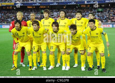 Kashiwa Reysol Gruppe Mannschaftsaufstellung, 18. Dezember 2011 - Fußball / Fußball: Kashiwa Reysol Team Gruppenbild (obere Reihe - L, R) Takanori Sugeno, Jorge Wagner, Hiroki Sakai, Hideaki Kitajima, Naoya Kondo, Koki Mizuno, (untere Reihe - L, R) Wataru Hashimoto, Tatsuya Masushima, Akimi Barada, Junya Tanaka Stockfoto