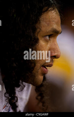 19. Dezember 2011 - San Francisco, Kalifornien, USA - Steelers starke Sicherheit Troy Polamalu (43) während die NFL-Spiel zwischen der Pittsburgh Steelers und die San Francisco 49ers im Candlestick Park in San Francisco, Kalifornien.  Die 49ers schlagen die Steelers 20-3. (Kredit-Bild: © Matt Cohen/Southcreek/ZUMAPRESS.com Stockfoto