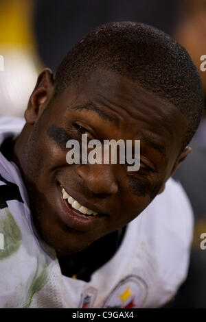 19. Dezember 2011 - scherzt San Francisco, Kalifornien, USA - Steelers Wide Receiver Antonio Brown (84) an der Seitenlinie während der NFL-Spiel zwischen der Pittsburgh Steelers und die San Francisco 49ers im Candlestick Park in San Francisco, Kalifornien.  Die 49ers schlagen die Steelers 20-3. (Kredit-Bild: © Matt Cohen/So Stockfoto
