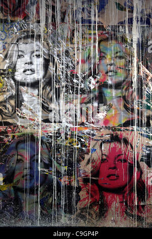 KATE MOSS AS WARHOL MARILYN Mr GEHIRNWÄSCHE gegenwärtige Kunst SHOW 2011 LOS ANGELES Kalifornien USA 27 Dezember 2011 Stockfoto