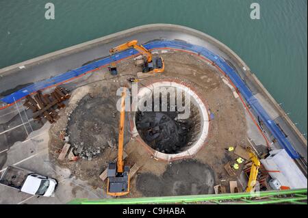 Olympiaturm Spatenstich, Weymouth, Dorset. Stockfoto