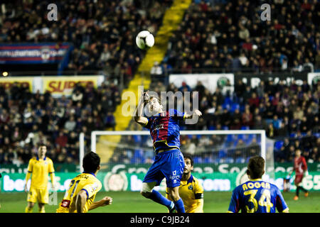 11/01/2011. Fußball - Spanien - Levante UD vs. Alcorcon - Levante von Valencia, Valencia, Spanien Copa del Rey gewinnen 4: 0 im zweiten Spiel des Förderwettbewerbs Ausscheidungsspiele gegen 2. Division Team Alcorcón und geht in die nächste Runde Stockfoto