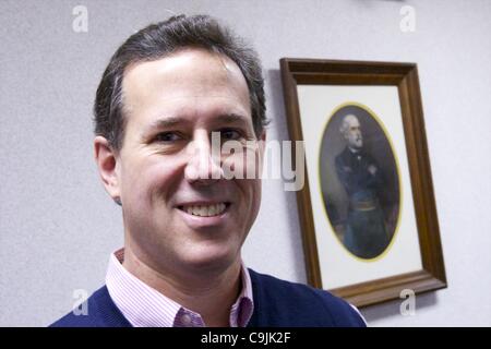 14. Januar 2012 - Greenville, SC, USA - republikanische Präsidentschaftskandidat RICK SANTORUM Morgen Rathaus auf Tommys Landhaus Schinken statt.  Die South Carolina primäre findet am 21. Januar. (Credit-Bild: © Mark Makela/ZUMAPRESS.com) Stockfoto