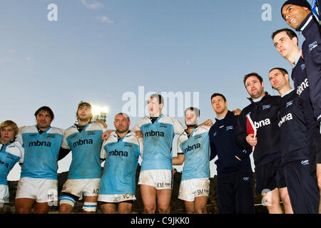 14/01/2011. Valencia, Spanien Amlin Europacup - Rugby - La Vila Joiosa vs. Verkauf Haifische (Manchester) Sale Sharks machte einen leichten Sieg gegen La Vila Joyosa 10 69 Stockfoto