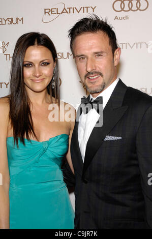 15. Januar 2012 - statt Hollywood, Kalifornien, USA - Christina McLarty und David Arquette in The Art of Elysium 5th Annual Himmel Gala, im historischen Union Station, am 14. Januar 2012, in Los Angeles. (Kredit-Bild: © Michael Germana/Globe Photos/ZUMAPRESS.com) Stockfoto