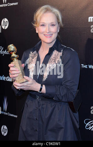 16. Januar 2012 - statt Los Angeles, Kalifornien, USA - Meryl Streep.The Weinstein Company 2012 Golden Awards After Party - Ankünfte auf das Beverly Hills Hilton, Beverly Hills, CA. Januar 15-2012. (Kredit-Bild: © TLeopold/Globe Photos/ZUMAPRESS.com) Stockfoto