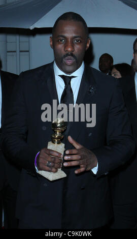 15. Januar 2012 - Los Angeles, Kalifornien, USA - Idris Elba. Die Weinstein Company 2012 Golden Awards After Party - statt Ankünfte im Beverly Hills Hilton, Beverly Hills, CA. Januar 15-2012. (Kredit-Bild: © TLeopold/Globe Photos/ZUMAPRESS.com) Stockfoto